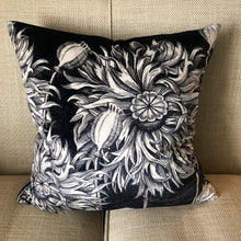 Load image into Gallery viewer, Black Poppy Cushion
