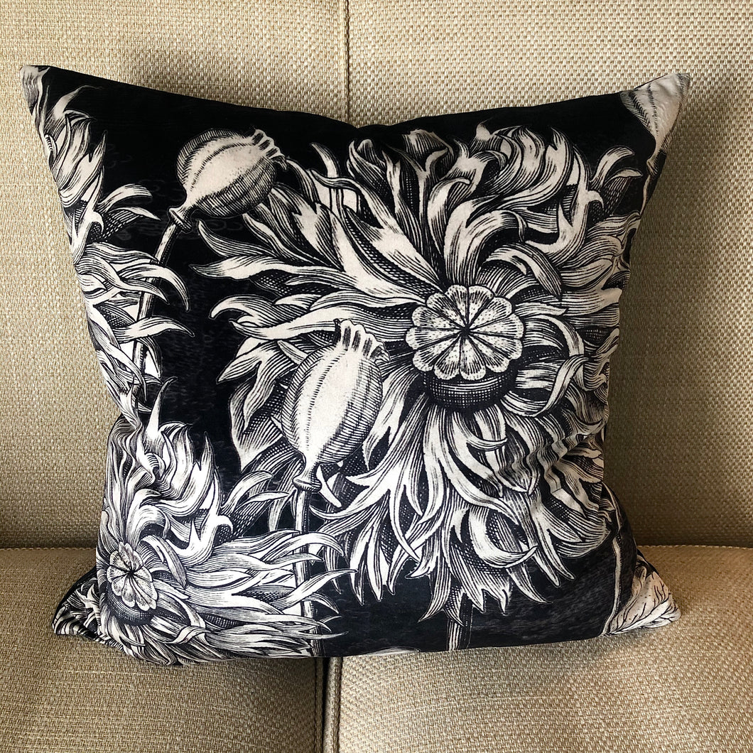 Black Poppy Cushion