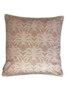 Pink palm velvet cushion