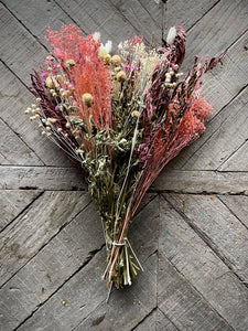 Dried flower bouquet - pink and white