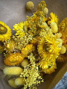 Dried flower bouquet - yellow