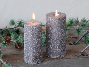 Glitter pillar candle