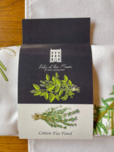 Load image into Gallery viewer, Basil &amp; thyme tea towel - light background
