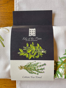 Basil & thyme tea towel - light background