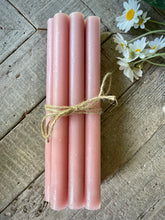 Load image into Gallery viewer, 6 Long Rustic dinner candle - old rose
