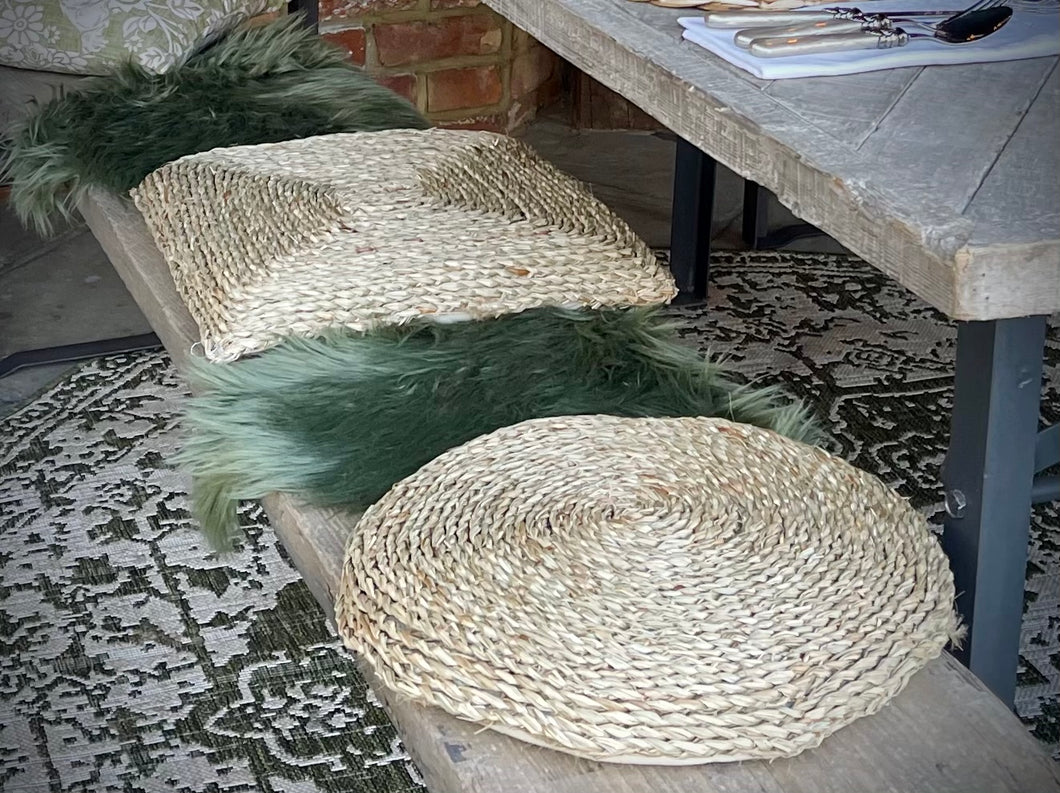 Square Braided Seagrass Seat Pads