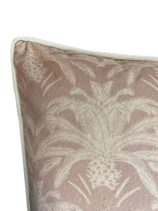 Pink palm velvet cushion