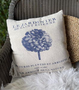 Le Jardinier linen, filled cushion