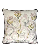 Load image into Gallery viewer, Pale pink velvet flower cushion
