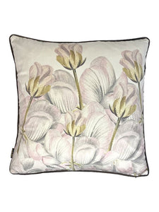 Pale pink velvet flower cushion