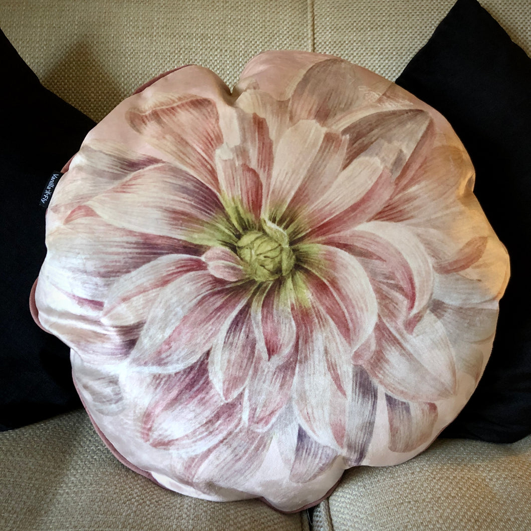 Round dahlia cushion