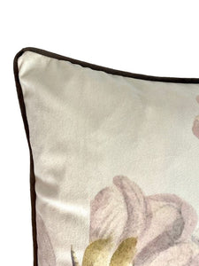 Pale pink velvet flower cushion