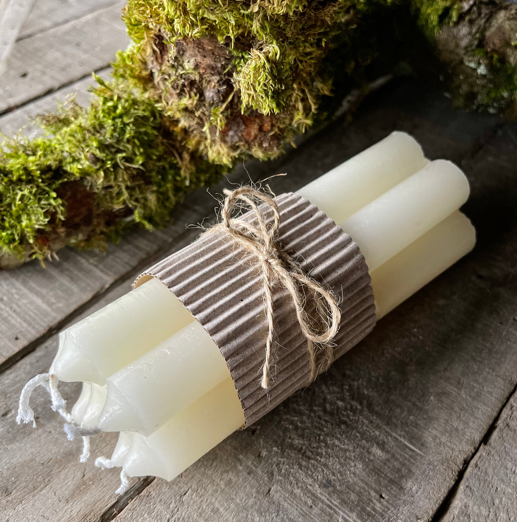 New size - rustic ivory candles