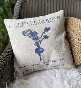 Le petit Jardin linen, filled cushion